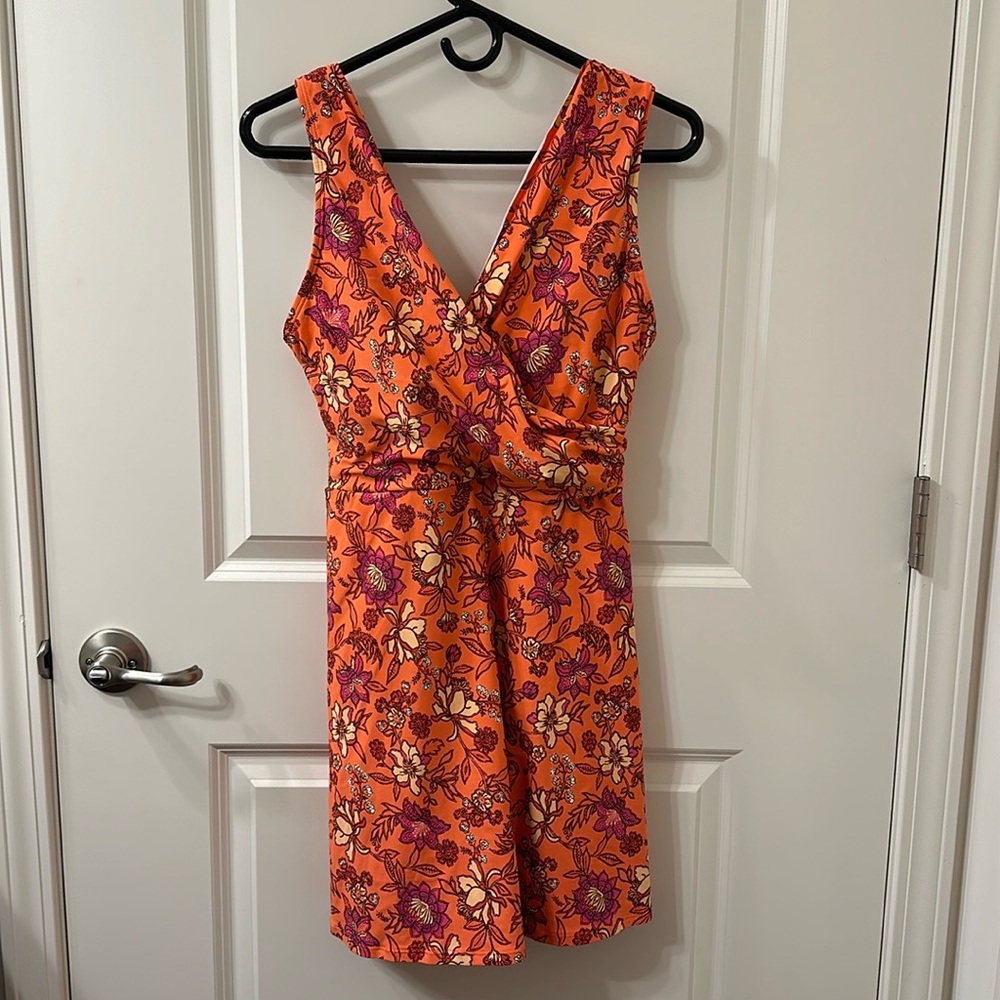 Floral Orange Swim Dress